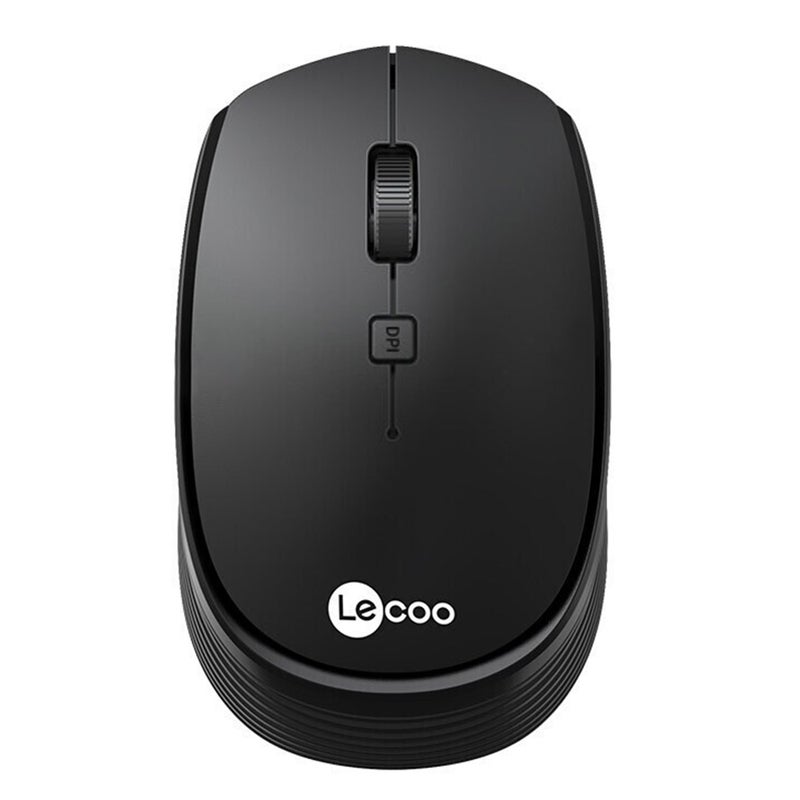 Lenovo Lecoo WS202 2.4GHz Wireless Ergonomic Lightweight Office 3 Adjustable DPI Wide Compatibility Black - Image 1