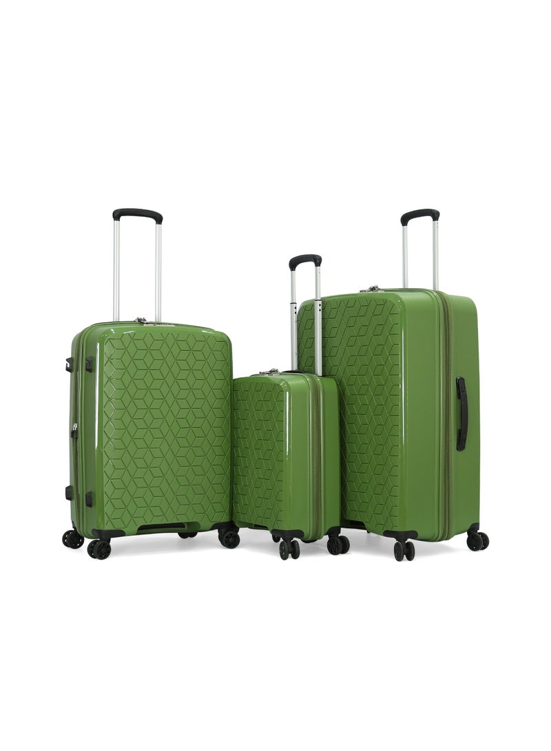 Verage  حقيبة سفر VERAGE 3 قطع، أخضر، قفل TSA، L 28/M 24/S 20 - Image 1