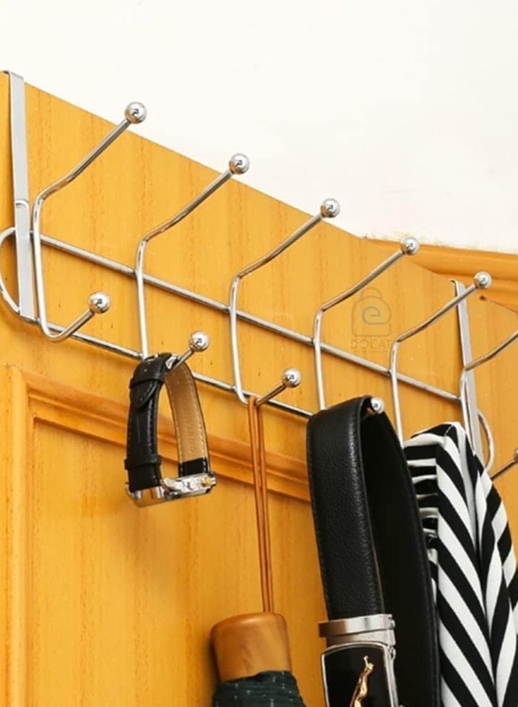 A 6-piece over-the-door clothes hanger in a carton. Each piece contains 12 hooks. - Image 2
