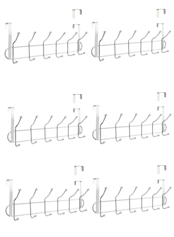 A 6-piece over-the-door clothes hanger in a carton. Each piece contains 12 hooks. - Image 2