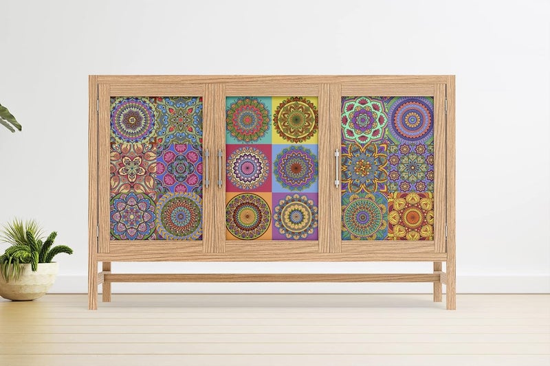 Ambiyaa Set Of 36 Mandala Tiles Stickers 6X6 Inch For Furniture Wall Stairs Bathroom Kitchen Self Adhesive Easy To Apply Just Peel Stick Vinyl Floor - Image 3