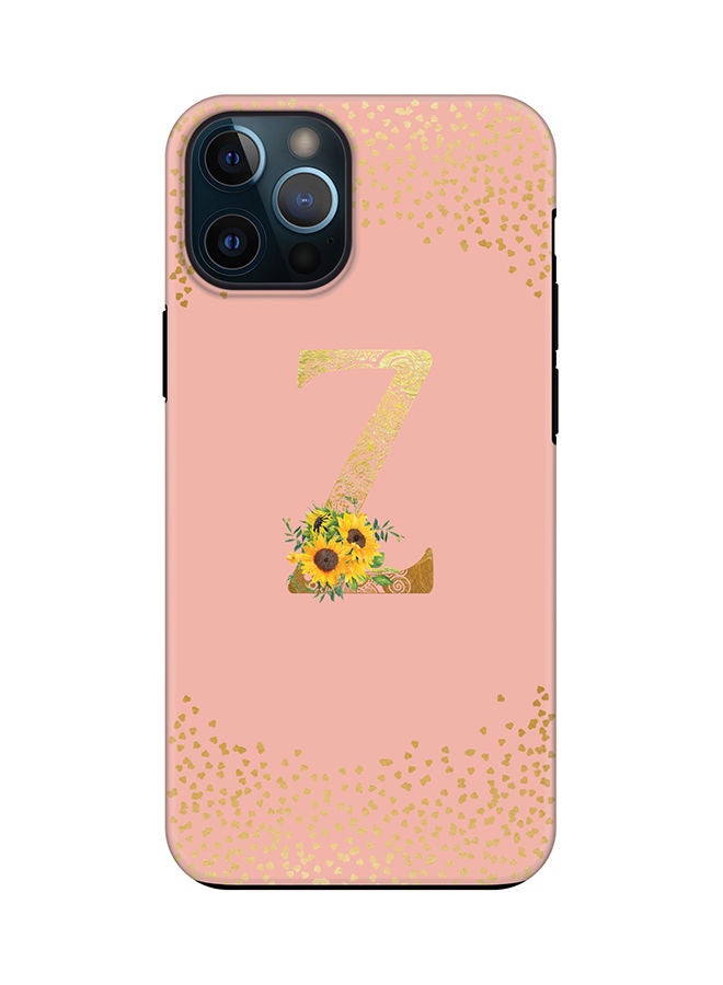 Stylizedd Monogram Tough Series for Apple iPhone 12 Pro Max Custom Initials Floral Mandala Pattern Tough Pro Dual Layer hybrid PC inner TPU protection Alphabet- Z (Rose Pink) - Image 1