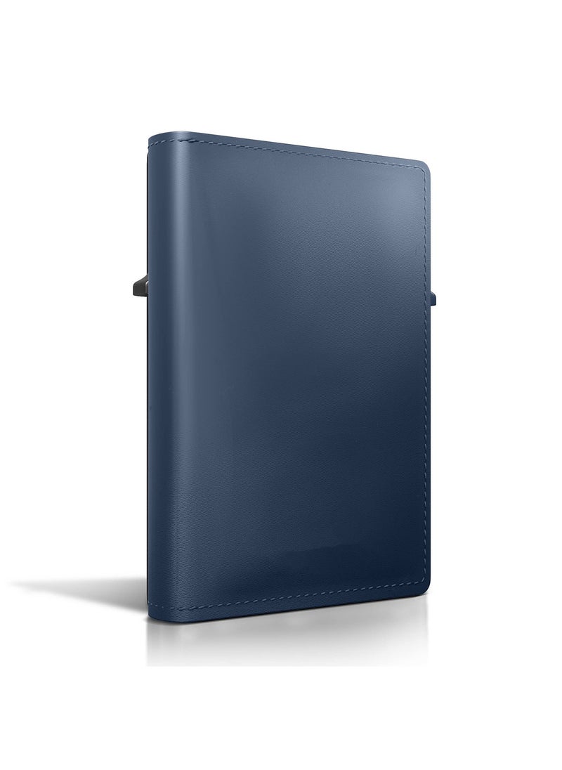 SYOSI - AirTag Wallet, Trackable Wallet with AirTag Holder, RFID-Blocking Minimalist Leather Wallet, Slim Leather Airtag Wallet, Men and Women, Smart Wallet, AirTag Not Included (Cobalt) - Image 1