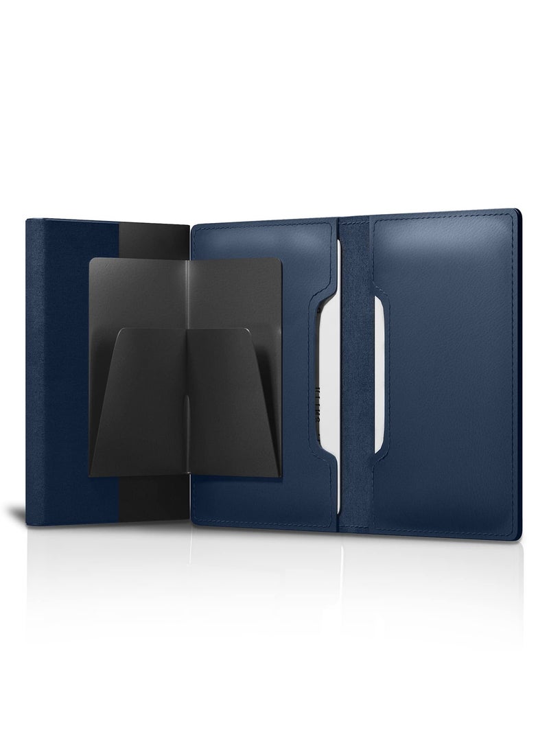 SYOSI - AirTag Wallet, Trackable Wallet with AirTag Holder, RFID-Blocking Minimalist Leather Wallet, Slim Leather Airtag Wallet, Men and Women, Smart Wallet, AirTag Not Included (Cobalt) - Image 1