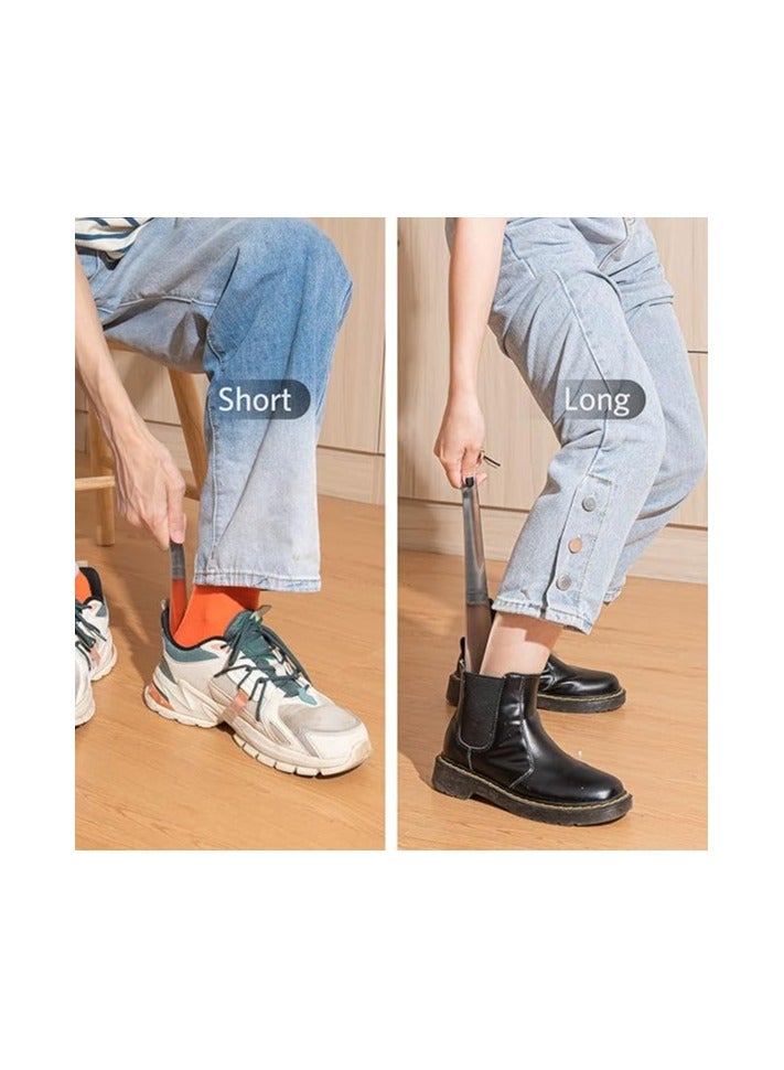 Shoe Horn Set, Long Short Shoe Horns Set, Portable Travel Shoes Horn, Stainless Steel Long Metal Shoe Horn, Shoe Helper for Men, Shoe Spoon for Women, Metal Shoe Helper for Kids or Seniors, - Image 4