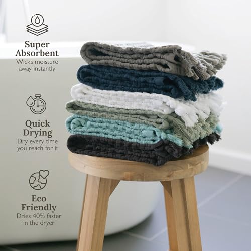 GILDEN TREE Decorative Waffle Hand Towels for Bathroom, 20x35 Large, Quick Drying Fingertip Towel, 2 Pack, Modern Style (Stone) - Image 5