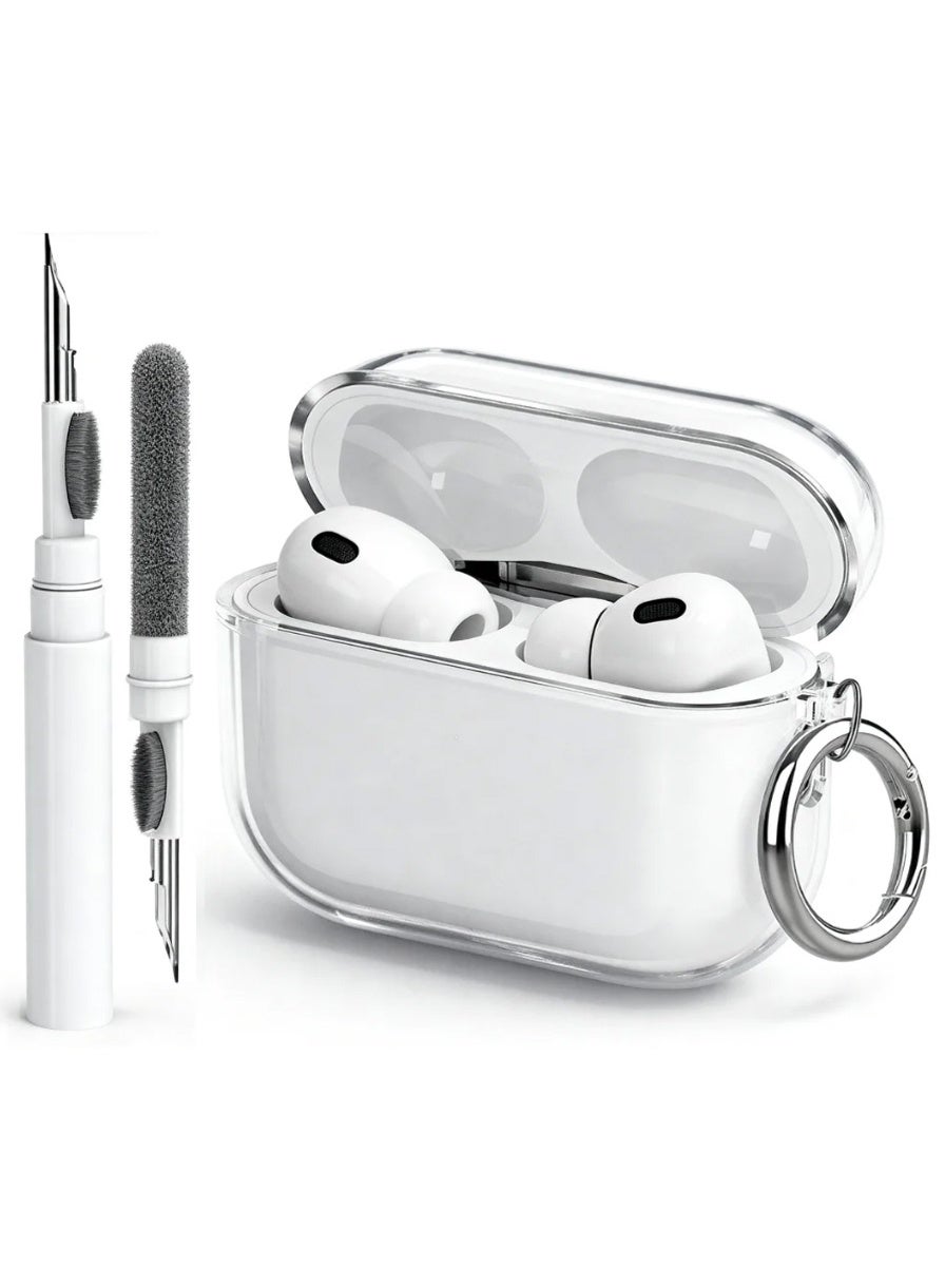 SZOXST for AirPods Pro 3 Case AirPods Pro Men's and Women's Headphone Cases for Airpods Pro 3 2025 TPU Material Case with Front LED Visibility, Cleaning Pen Included Transparent
