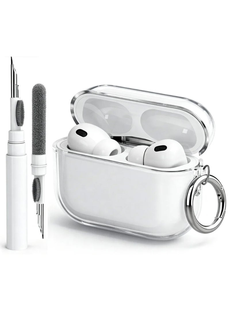 SZOXST for AirPods Pro 3 Case AirPods Pro Men's and Women's Headphone Cases for Airpods Pro 3 2025 TPU Material Case with Front LED Visibility, Cleaning Pen Included Transparent - Image 1