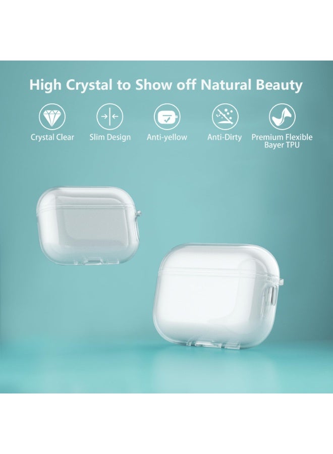 SZOXST for AirPods Pro 3 Case AirPods Pro Men's and Women's Headphone Cases for Airpods Pro 3 2025 TPU Material Case with Front LED Visibility, Cleaning Pen Included Transparent - Image 4