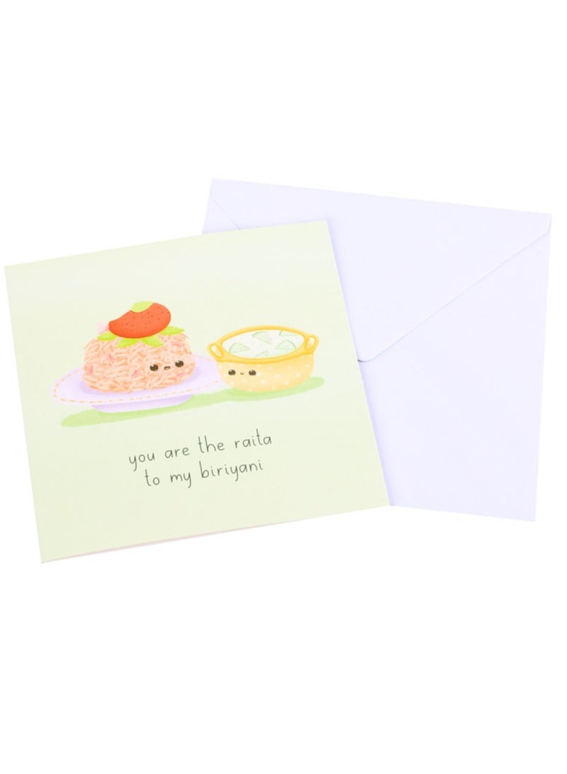 Peacock Supplies Food Couples Greeting Card Biryani Raita - Image 1