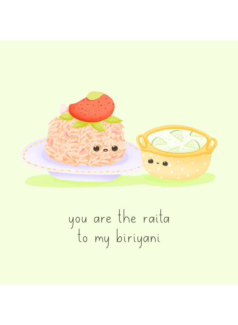 Peacock Supplies Food Couples Greeting Card Biryani Raita - Image 2