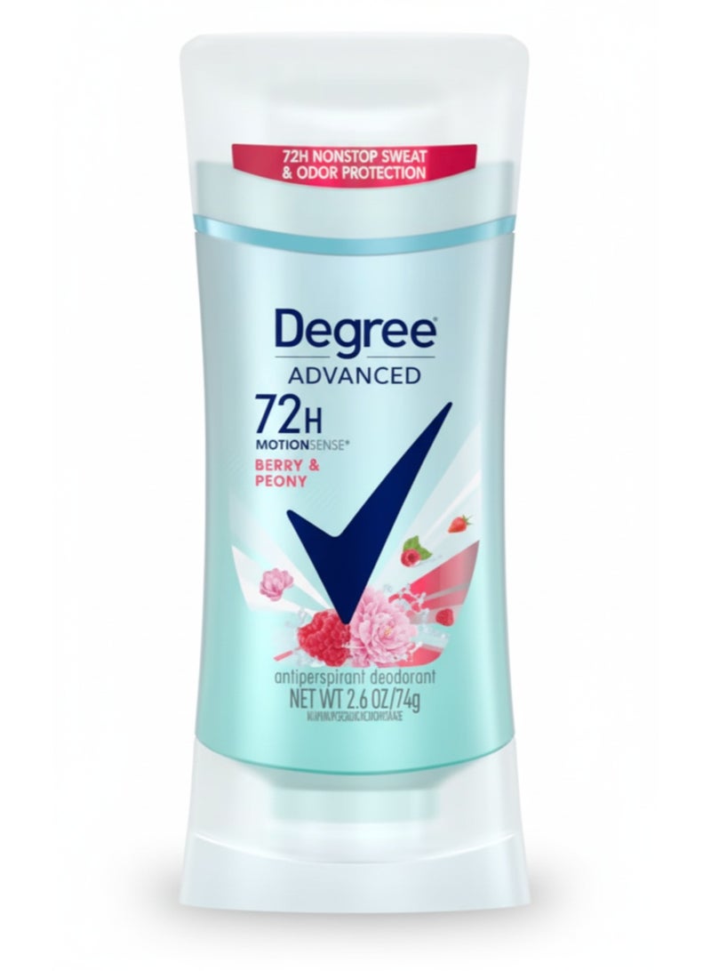 Degree Advanced 72H Antiperspirant Deodorant – Berry & Peony – MotionSense™ – 74 g