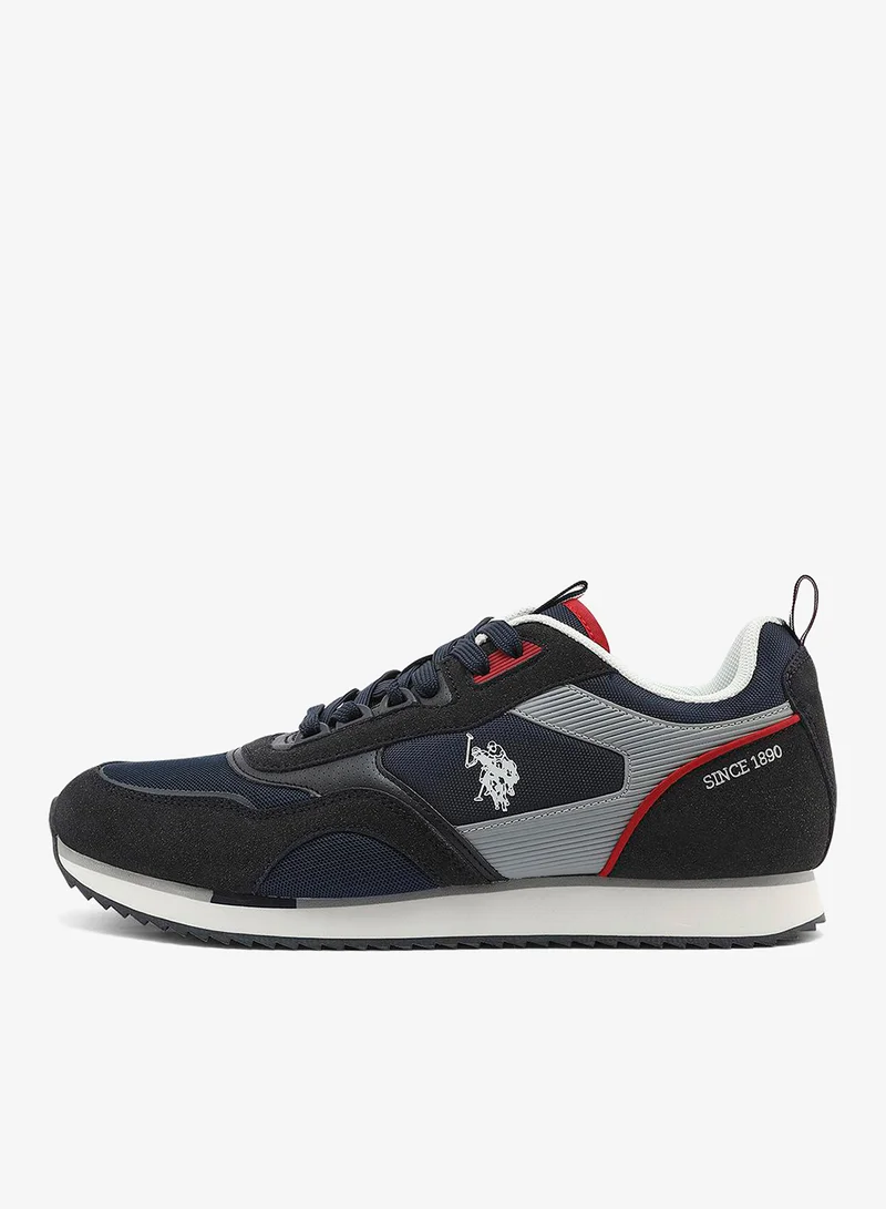 U.S. Polo Assn. Navy Men's Navy with Grey Sneakers - Lightweight, Breathable and Comfortable Shoes for Men | Best Price UAE