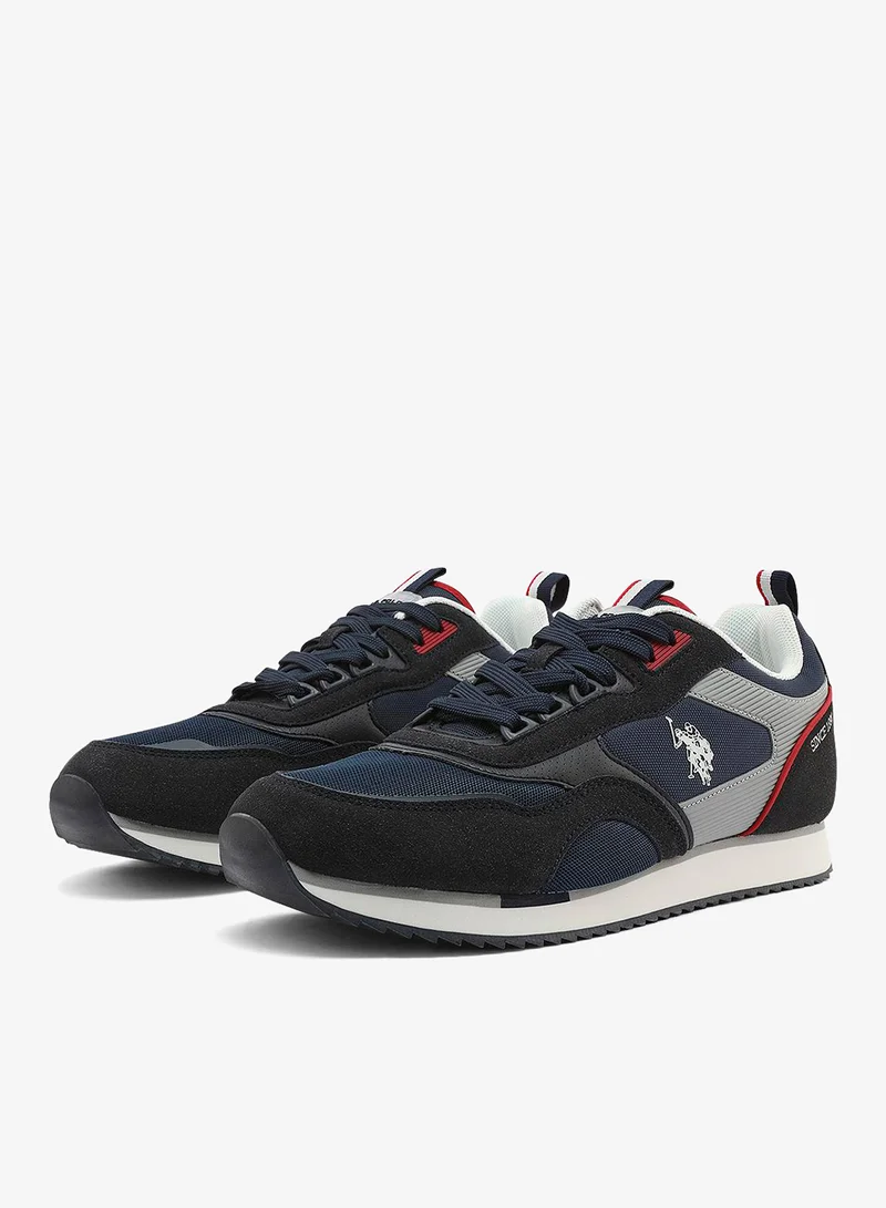 U.S. Polo Assn. Navy Men's Navy with Grey Sneakers - Lightweight, Breathable and Comfortable Shoes for Men | Best Price UAE