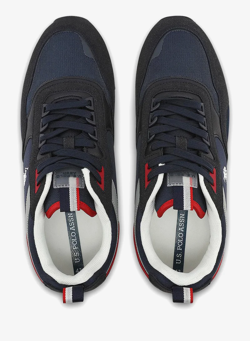 U.S. Polo Assn. Navy Men's Navy with Grey Sneakers - Lightweight, Breathable and Comfortable Shoes for Men | Best Price UAE