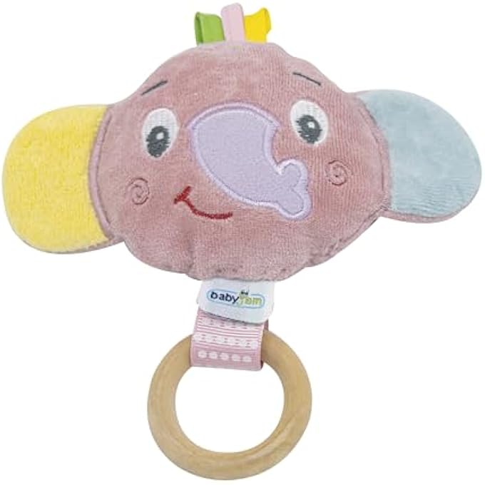 SOFT & SAFE ELEPHANT TOY FOR BABY - 0+ MONTHS - IDEAL FOR BABY CARRIAGE AND STROLLER - ATTRACTIVE COLORS & FINE MOTOR SKILL DEVELOPMENT SUPPORT - PARENTAL CONTROL RECOMMENDED - Image 1