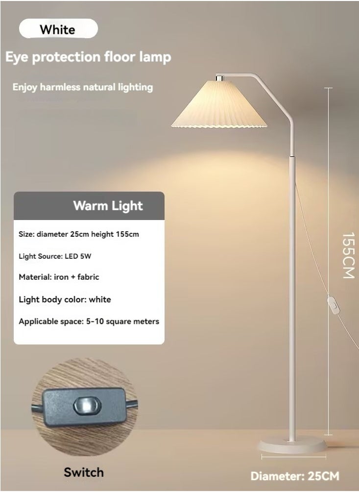 Floor Lamp, LED Straight Pole Floor Lamp, Modern Minimalist Standing Light With Pleated Lampshade, Three Color Dimming For Bedroom Living Room Office White Upgraded - pzsku/Z36E2C243EA4A6D5111D3Z/45/_/1719563485/ca4c4726-67b2-431d-8038-7a2f5587673b