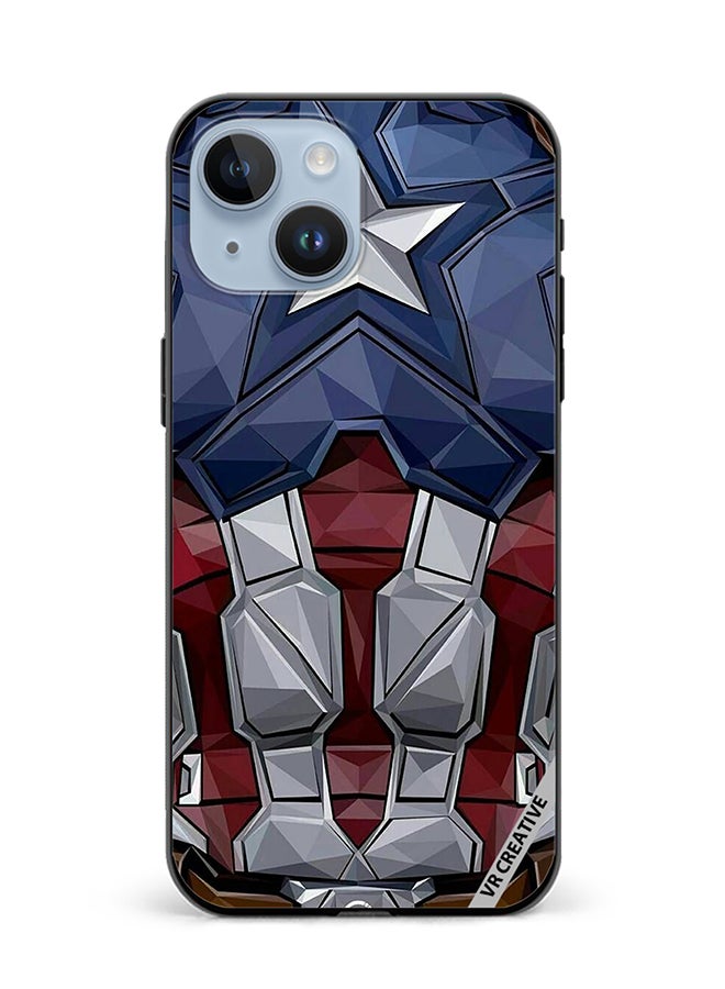 VR CREATIVE Protective Case Cover For Apple iPhone 15 Captain America Suit Design Multicolour - Image 1