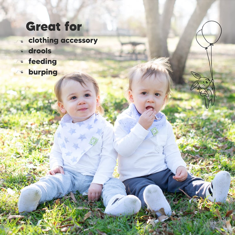 KeaBabies 8-Pack Organic Baby Bandana Bibs for Boys, Girls - Super Absorbent Triangle Baby Bibs for Drooling and Teething Infant, 100% Cotton Extra Soft for Newborn, Infant 0-36 Months (Constellation) - Image 5