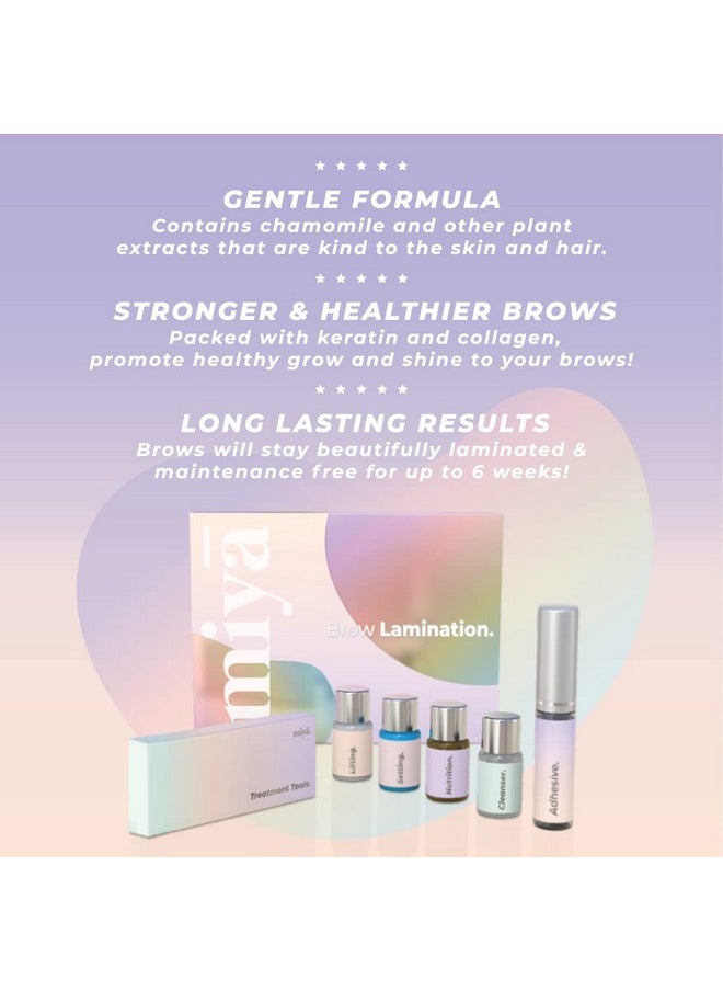 MIYA LASH - Professional Eyebrow Lamination With Keratin ; Diy Brow Lift Kit ; Fuller, Thicker Brows For 6 Weeks ; Easy To Use ; Includes Instruction, Treatment Tools & Brushes - Image 1