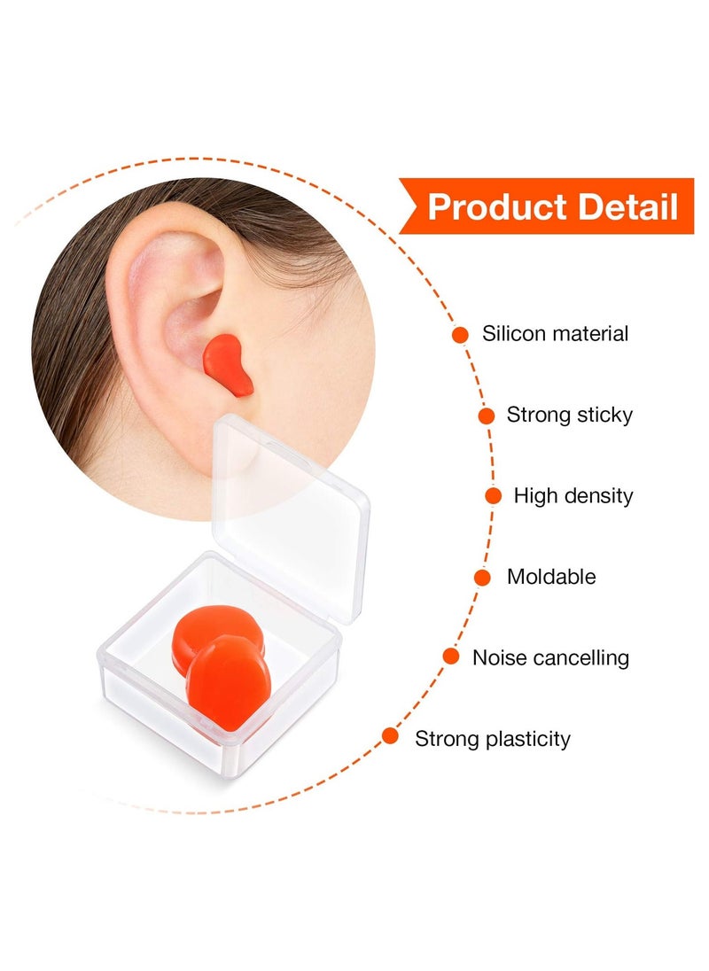 Folanry 21 Pairs Ear Plugs for Sleeping,Soft Reusable Moldable Silicone Ear Plugs, Noise Cancelling Earplugs,Sound Blocking Ear Plugs, with Case and 3 Convenient  small Travel Storage Boxes, for Swimming,Noise Cancelling Reduction Hearing Protection Earplugs  - Image 2