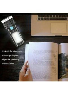 HARICEN HARICEN LED Torch Strong Light USB Rechargeable Outdoor MultiFunction Lamp Tactical Camping Searchlight COB LightPack of 1  - Image 3