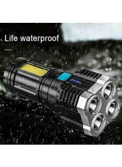 HARICEN HARICEN LED Torch Strong Light USB Rechargeable Outdoor MultiFunction Lamp Tactical Camping Searchlight COB LightPack of 1  - Image 4