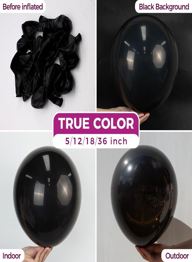 Bezente Black Giant Balloons 90cm - Pack of 8 Jumbo Black Balloons Large Round Black Latex Balloons for Photo Shooting Birthday Graduation Baby Shower Gender Display Halloween - Image 2
