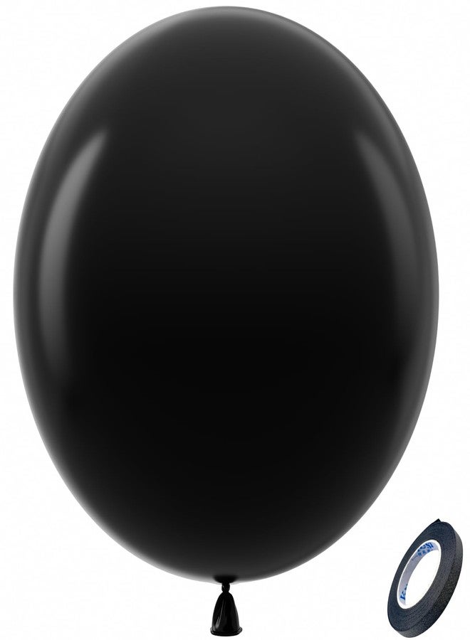 Bezente Black Giant Balloons 90cm - Pack of 8 Jumbo Black Balloons Large Round Black Latex Balloons for Photo Shooting Birthday Graduation Baby Shower Gender Display Halloween - Image 1