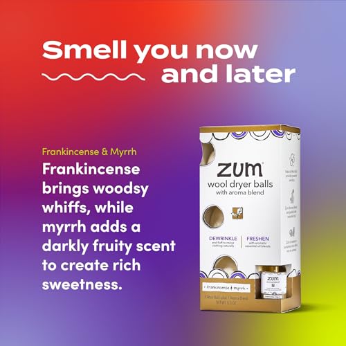 Zum Indigo Wild Laundry Dryer Balls Kit - Wool Laundry Balls for The Dryer - Essential Oil Spray - Reusable Drying Balls for Laundry - Frankincense & Myrrh - (3 Dryer Balls, 1 Aroma Blend) - Image 3