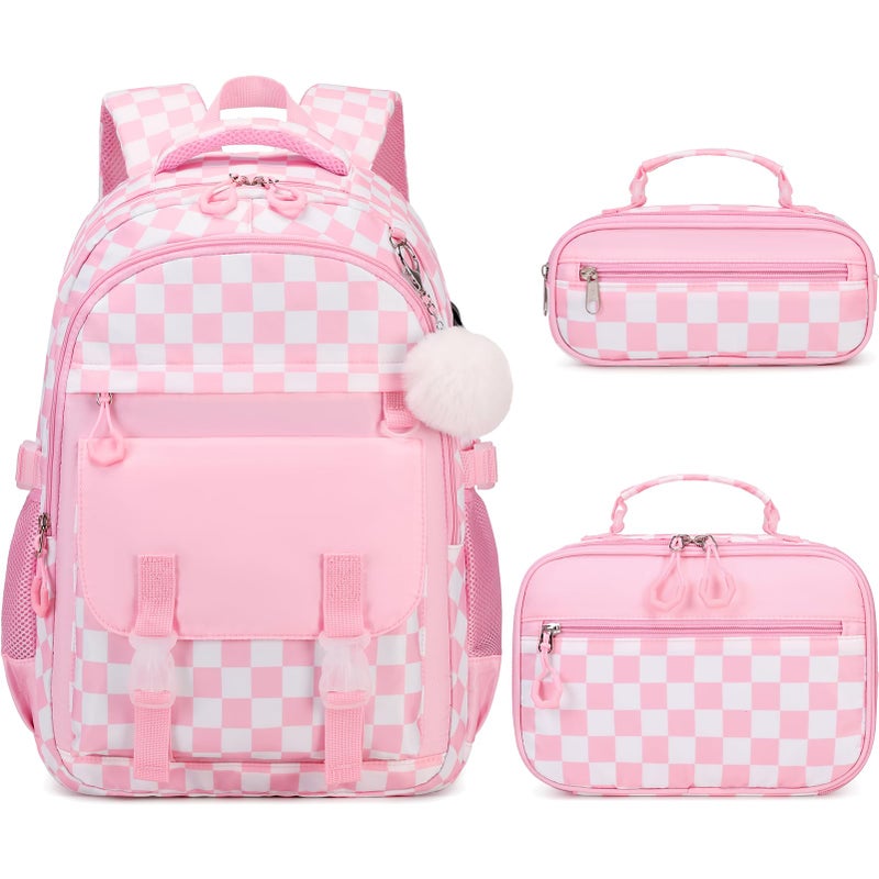 Scothen Backpack for Girls 3PCS Girls Backpack for School with Lunch Bag Pencil Case Kids Bookbag Kindergarten Elementary Middle School Bag with USB Charging Port - Image 2