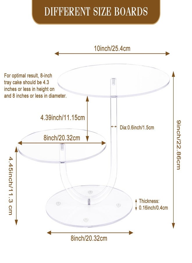 Boxalls Cake Stand 2 Tier - Stylish Clear Cake Tree Acrylic Cupcake Tower for Weddings, Birthdays, Anniversaries, Baby Showers, Parties Décor - 2 cake trays with 10 and 8 inch diameters - Image 2