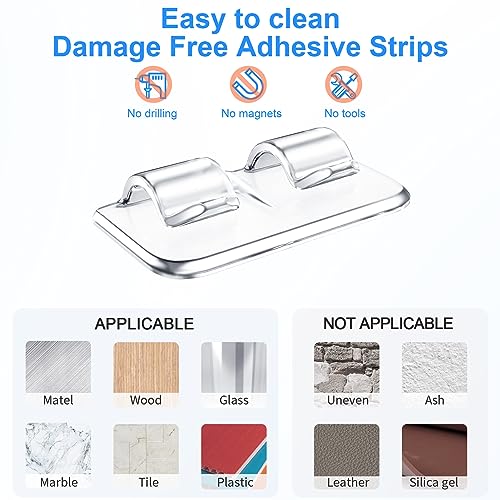 Hetyue Hooks for Outdoor String Lights Clips: 26Pcs Heavy Duty Light Hook with Waterproof Adhesive Strips - Outside Clear Cord Holders for Hanging Christmas Lighting - Outdoors Sticky Clip - Image 4