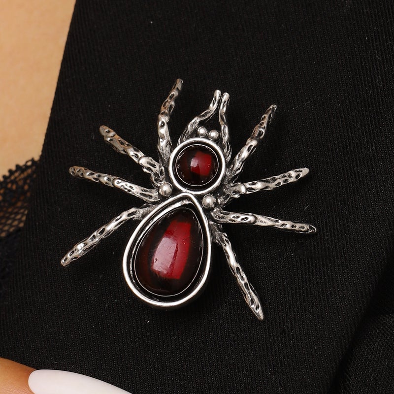 ofeankri Gothic Dark Spider Brooch - Unique Design with Black Zircon Inlay for Coats & Suits - Image 2