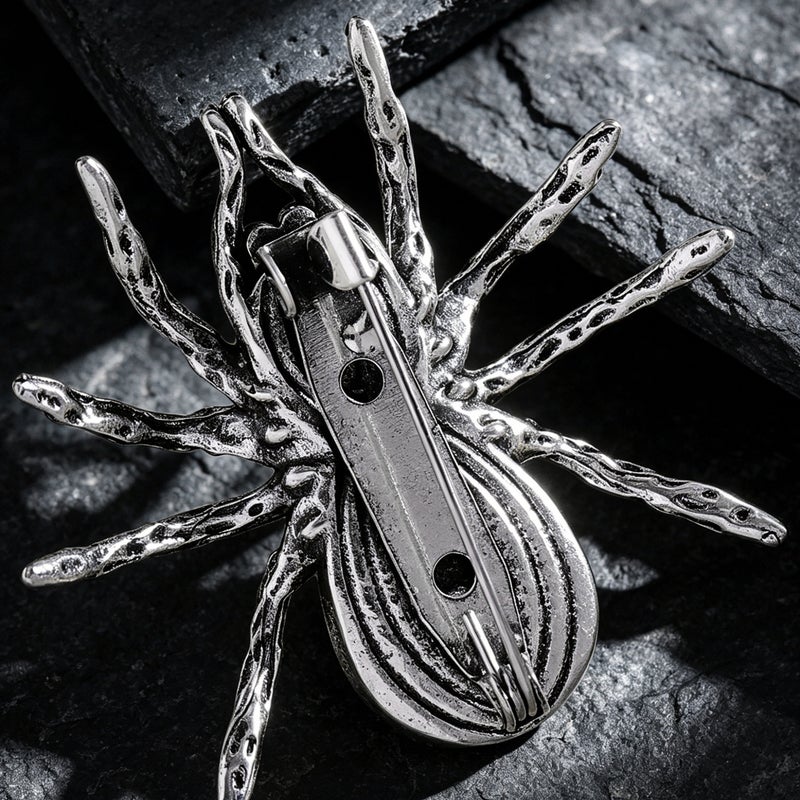 ofeankri Gothic Dark Spider Brooch - Unique Design with Black Zircon Inlay for Coats & Suits - Image 4