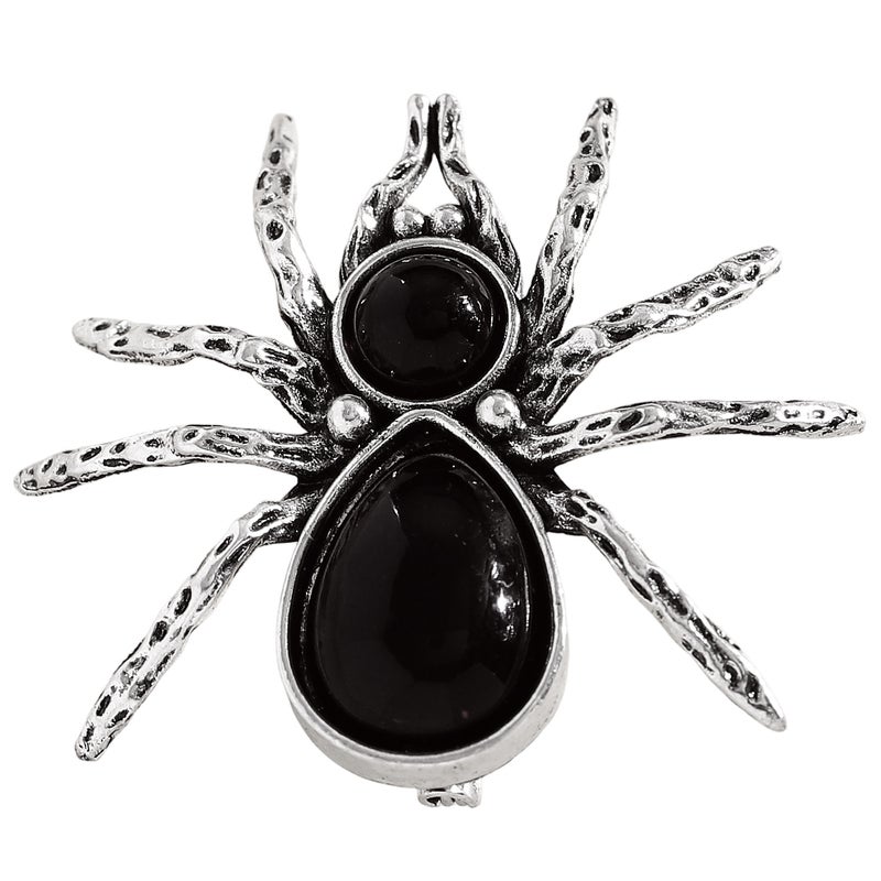ofeankri Gothic Dark Spider Brooch - Unique Design with Black Zircon Inlay for Coats & Suits - Image 5
