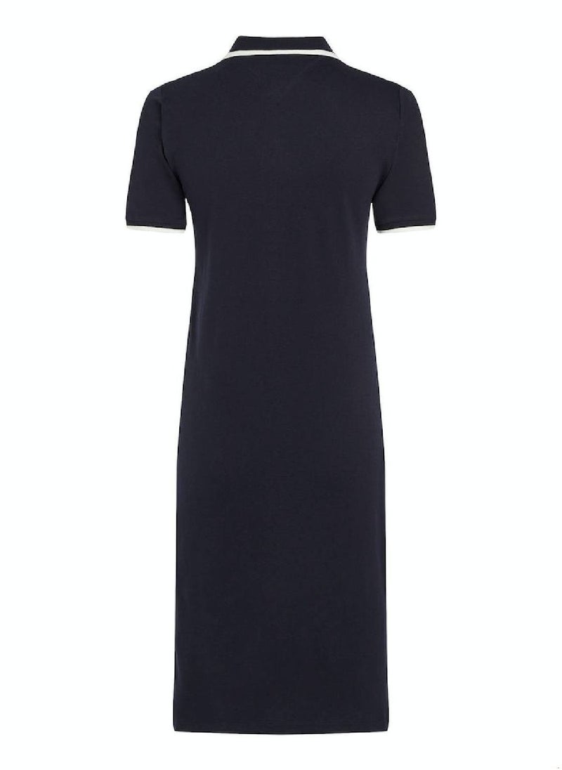 TOMMY HILFIGER Women's Th Monogram Mini Polo Dress - Lyocell blend, Blue  - Image 4