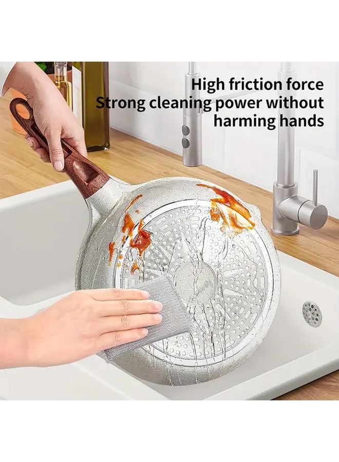 Double Sided Non Scratch Steel Wool Sponge Scrubber Grey For Kitchen Cleaning - Image 4