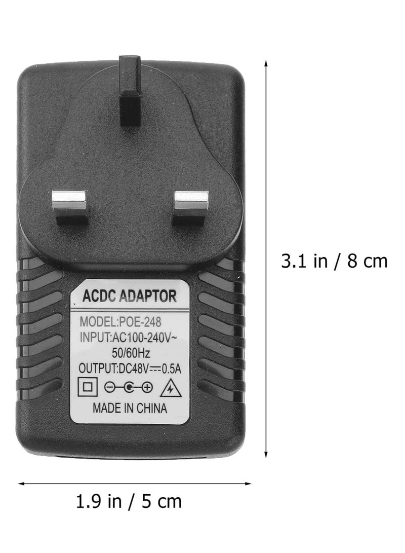 DC Power Supply Adapter 48V 0.5A POE Injector Power Supply Over Ethernet Adapter with UK Plug for POE Non POE devices via only an Ethernet cable Device Black  - Image 5