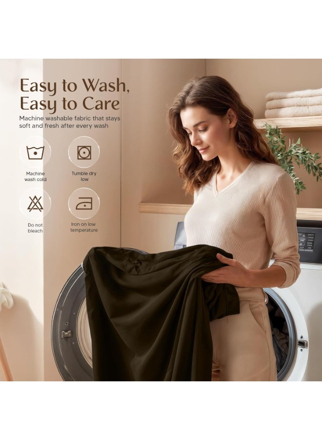 Utopia Bedding Queen Sheet Set â€“ 4 Piece Bed Sheets for Queen Size Bed, Soft and Breathable Microfiber, Includes 1 Fitted Sheet, 1 Flat Sheet and 2 Pillowcases (Brown) - Image 5