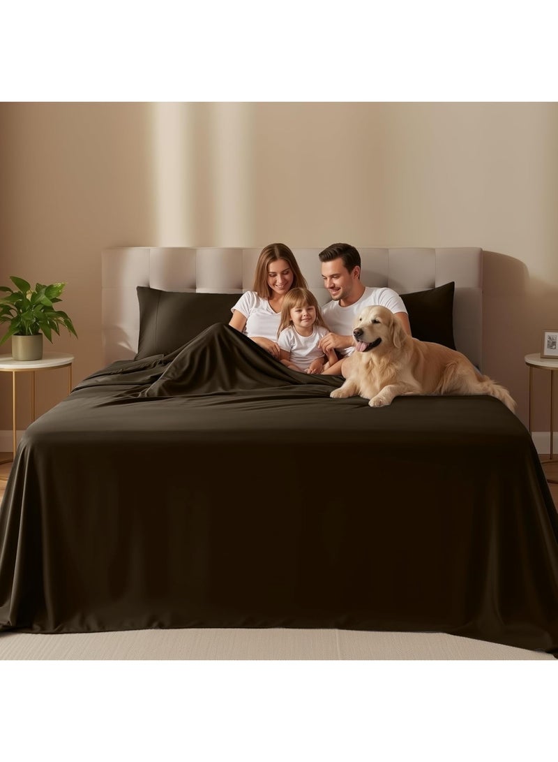 Utopia Bedding Queen Sheet Set â€“ 4 Piece Bed Sheets for Queen Size Bed, Soft and Breathable Microfiber, Includes 1 Fitted Sheet, 1 Flat Sheet and 2 Pillowcases (Brown) - Image 4