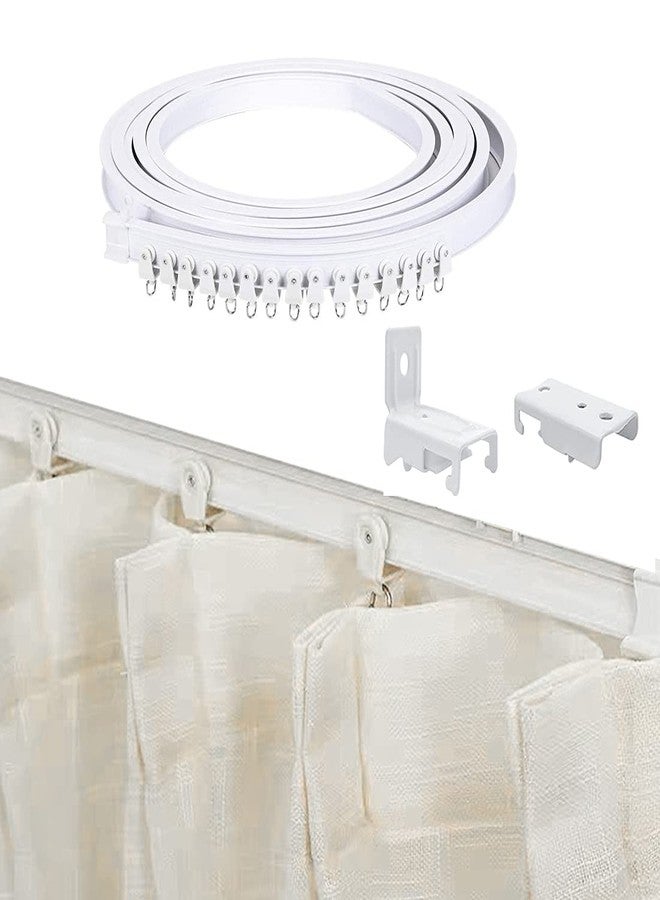 Yuecoofei 5 Meters (16.4feet) Ceiling Track for Curtains, Flexible Bendable Straight Windows Shower Curtains Room Divider DIY Mounting Accessories, Room Divider, Ceiling Curtain Rod - Image 2