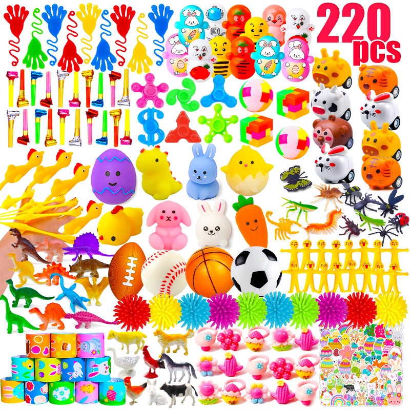 GOAUS Easter Egg Fillers Party Favors for Kids 220 Pcs Small Toys Prizes Bulk Goodie Bags Stuffers Treasure Box Toys for Classroom Prize Box Birthday Goody Bag - Image 3