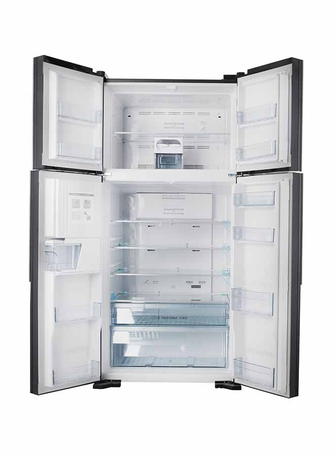 Hitachi 4-Door Refrigerator 540L (19.1 Cu.Ft.), Inverter Dual Fan Cooling, Fresh Select, Water Dispenser, Dual Sensing Control, Glass Black – R-W660PS7GBK R-W660PS7 GBK Black - Image 2