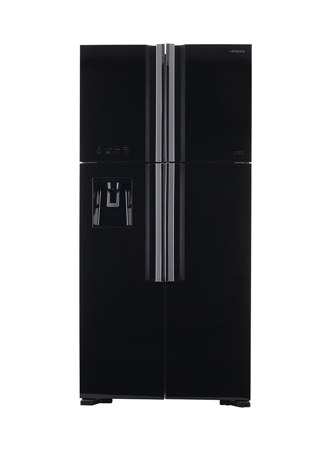 Hitachi 4-Door Refrigerator 540L (19.1 Cu.Ft.), Inverter Dual Fan Cooling, Fresh Select, Water Dispenser, Dual Sensing Control, Glass Black – R-W660PS7GBK R-W660PS7 GBK Black - Image 1