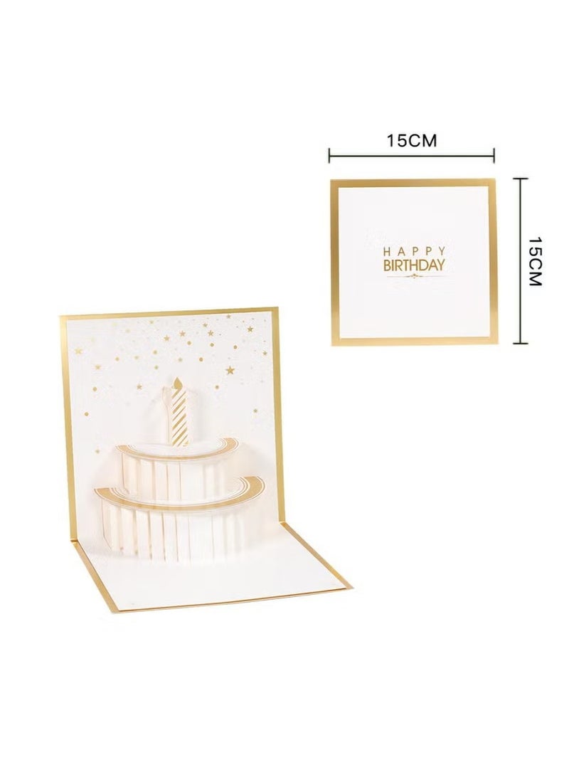 Fancy Elegant Design 3D Pop-Up Card, Greeting Card for Birthday, Sturdy and Solid Cardstock Gift Card with Envelope and Thank You Card - Image 2