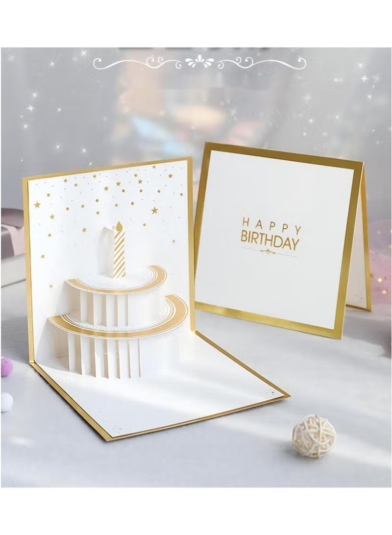 Fancy Elegant Design 3D Pop-Up Card, Greeting Card for Birthday, Sturdy and Solid Cardstock Gift Card with Envelope and Thank You Card - Image 1