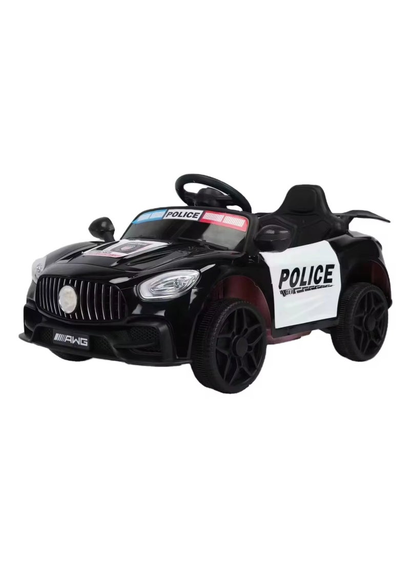 Cute ninos 6V Battery Operated Police Car for Kids with Remote Control and Foot Pedal, 380W Dual Motors  - Image 1