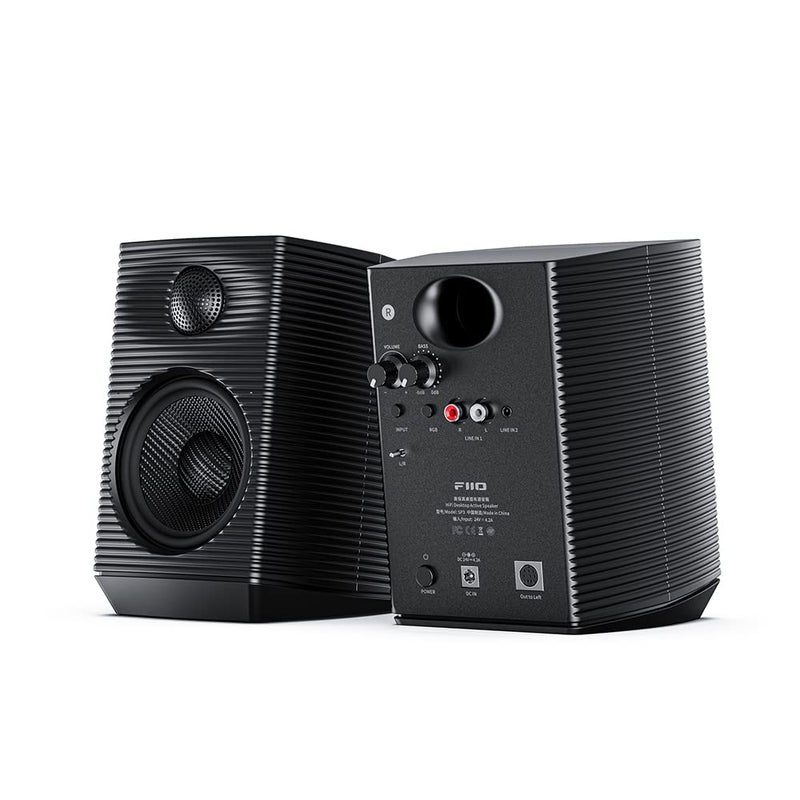 FiiO SP3 Powered HiFi Active Desktop Speakers - 80W Stereo Computer Speakers and Home Music Sound System with AUX Audio/RCA, 2-Way (Black) - Image 1