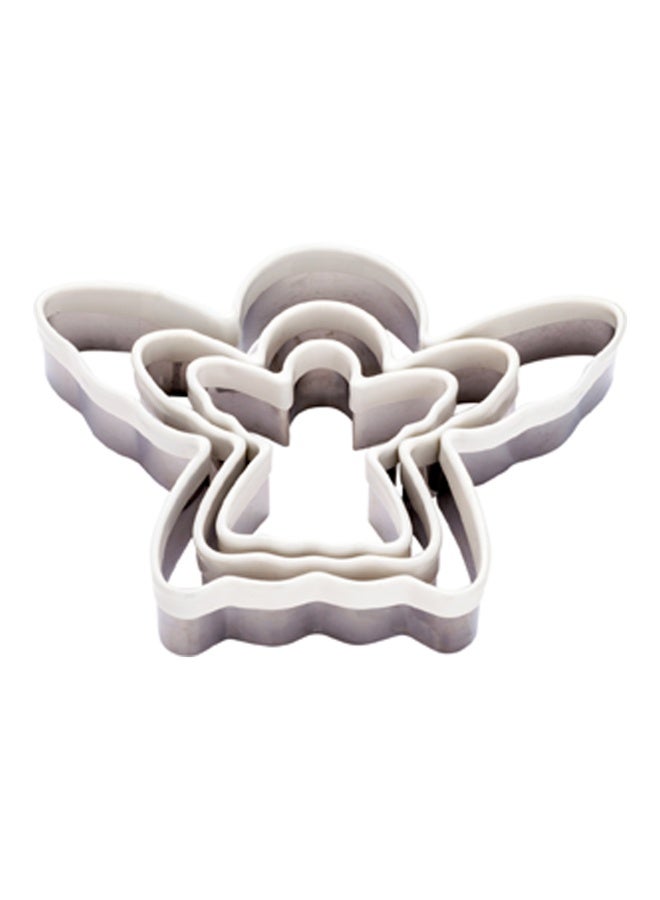 Restaurantware Pastry Tek 3-Piece Angel Cookie Cutter, 1 Comfort Grip Cookie Cutter Angel - Multiple Sizes, 3-Piece Set, White Metal Angel Wing Cookie Cutter, Precise Cuts, - Image 1
